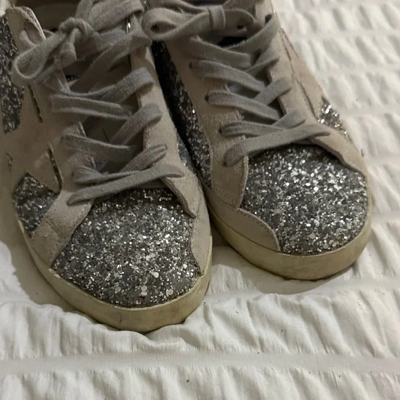 Golden Goose Silver Glitter Sneakers - Picture 2 of 10